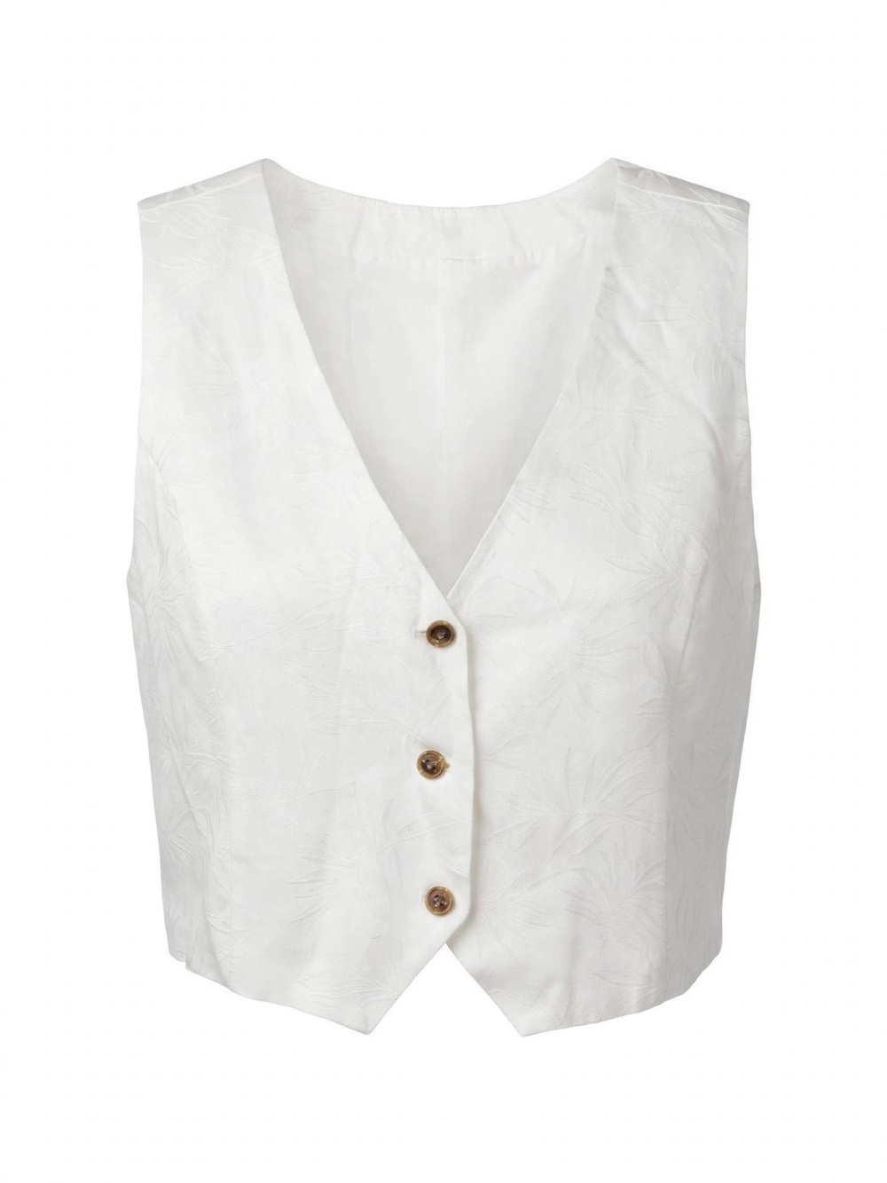 House of Harlow 1960 White Tropical Jacquard Vest Size L Rayon Viscose